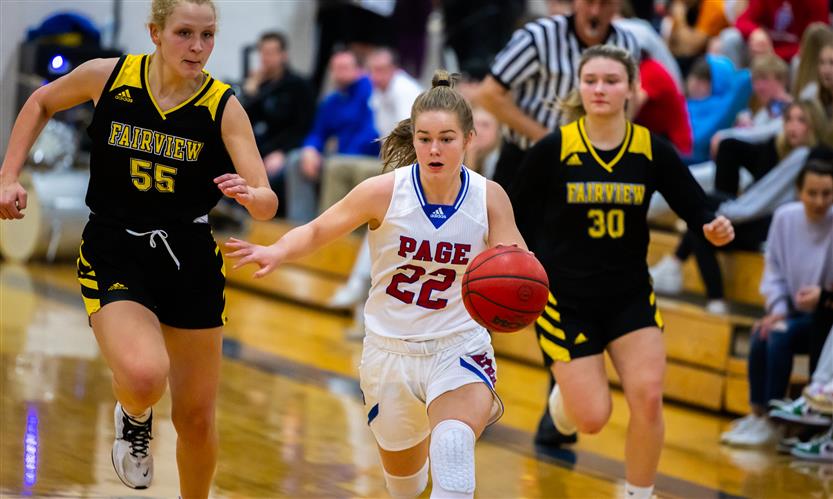 Page High girls basketball plays against Fairview High basketball team